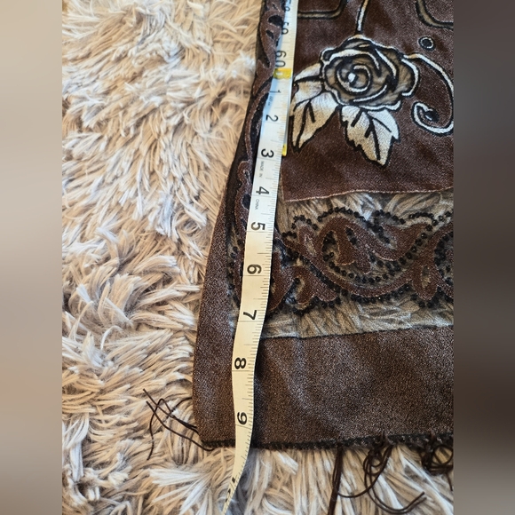 Brown and Black Long Scarf - Picture 11 of 11